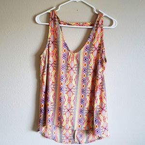 Vibrant multi-color tank top, size M